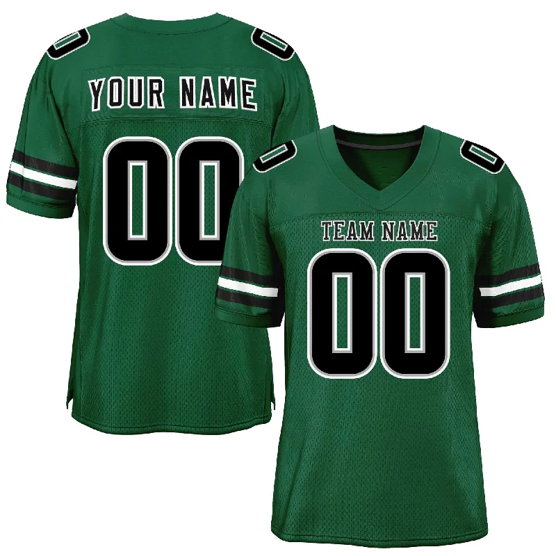 Custom Football Jersey For Sports Coaching Events-Custom Green Black-White Classic Style Mesh Authentic Football Jersey