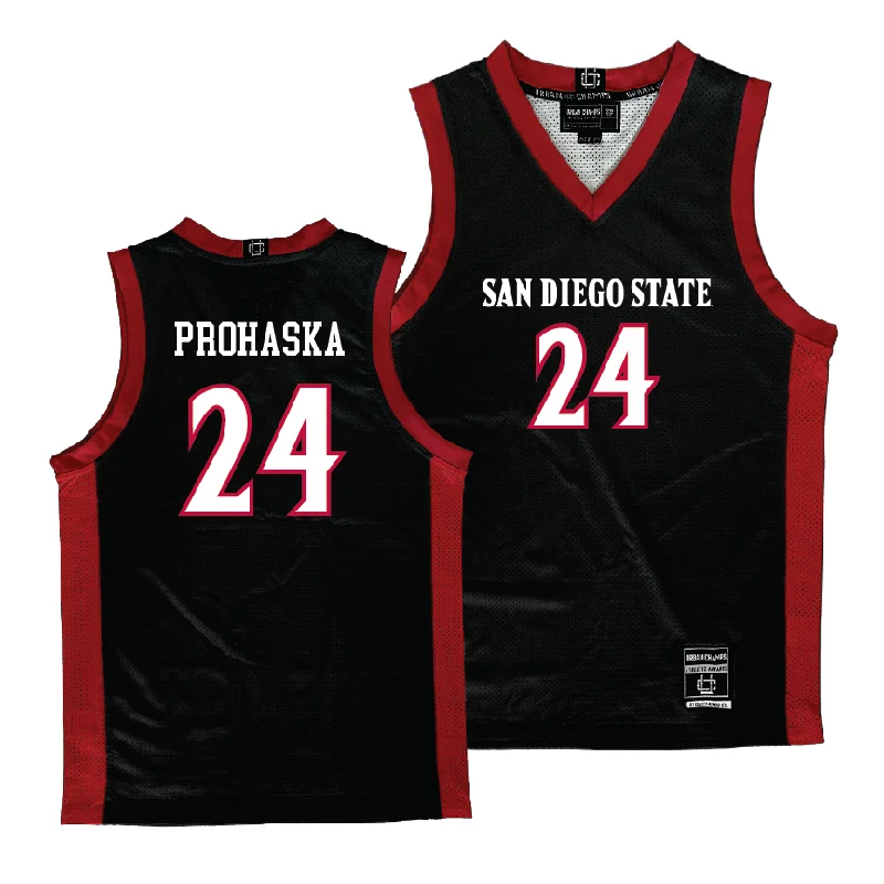 Basketball Jersey With Motivational Quotes-SDSU Women's Black Basketball Jersey - Abby Prohaska #24