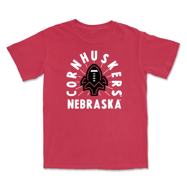 Custom Football Jersey For Sports & Team Loyalty-Red Football Cornhuskers Tee - Nate Boerkircher