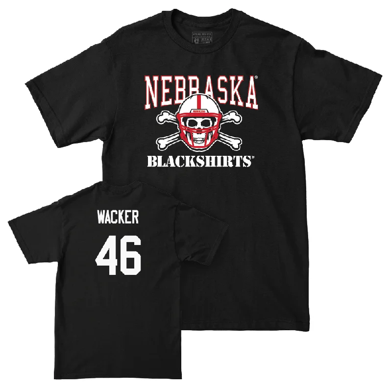 Football Jersey With Signature Player Designs-Football Black Blackshirts Tee  - Derek Wacker