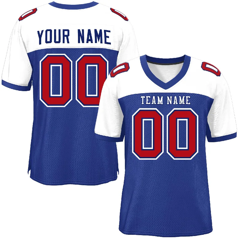 Custom Football Jersey For Custom Fan Orders-Custom Royal-White Raglan Sleeves Fashion Authentic Football Jersey