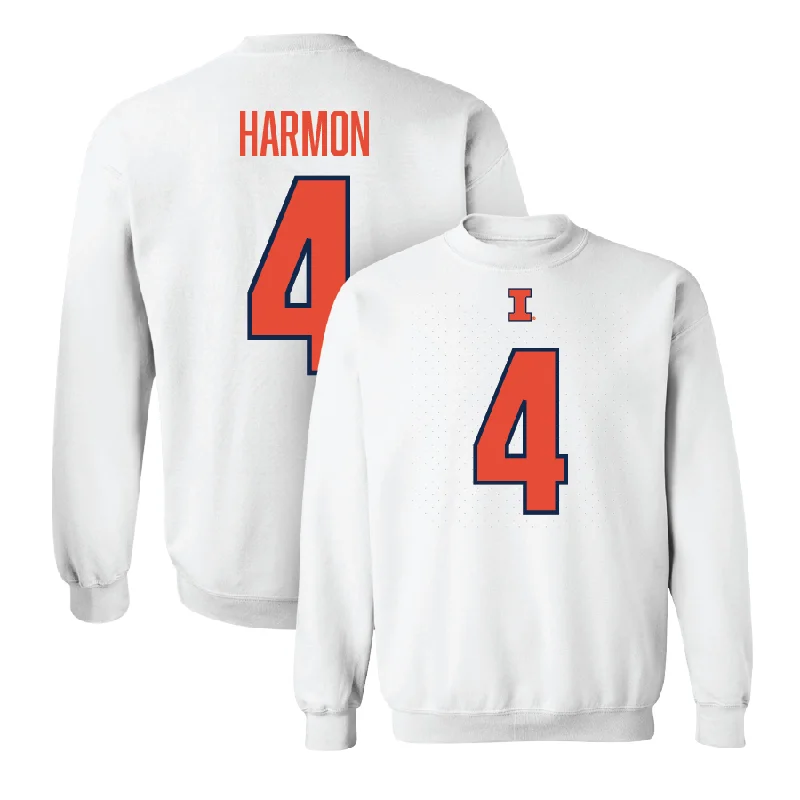 Personalized Basketball Jersey For Fan Clubs-White Illinois Shirsey Crew - Justin Harmon