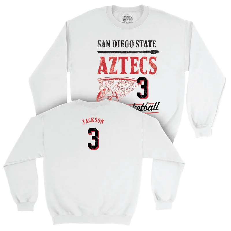 Personalized Basketball Jersey For Custom Fit-SDSU Women's Basketball White Hardwood Crew - Alyssa Jackson #3