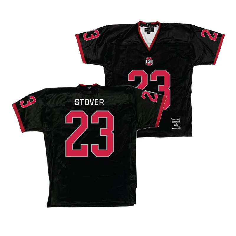 Custom Football Jersey-Ohio State Football Black Jersey  - Garrett Stover