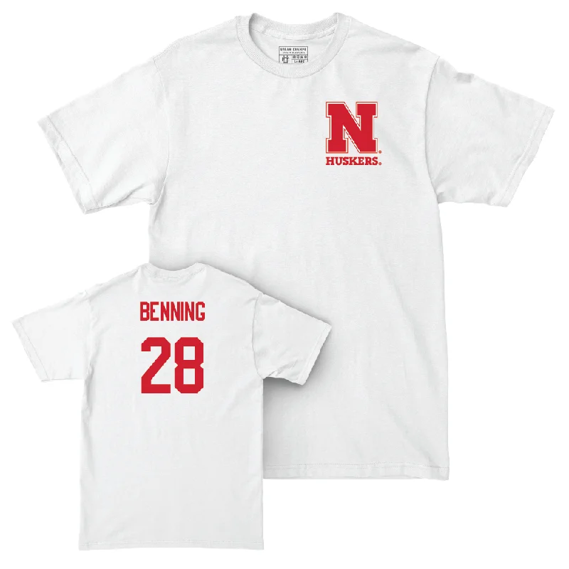 Personalized Football Jersey For Fundraising Events-Football White Comfort Colors Tee  - Caleb Benning