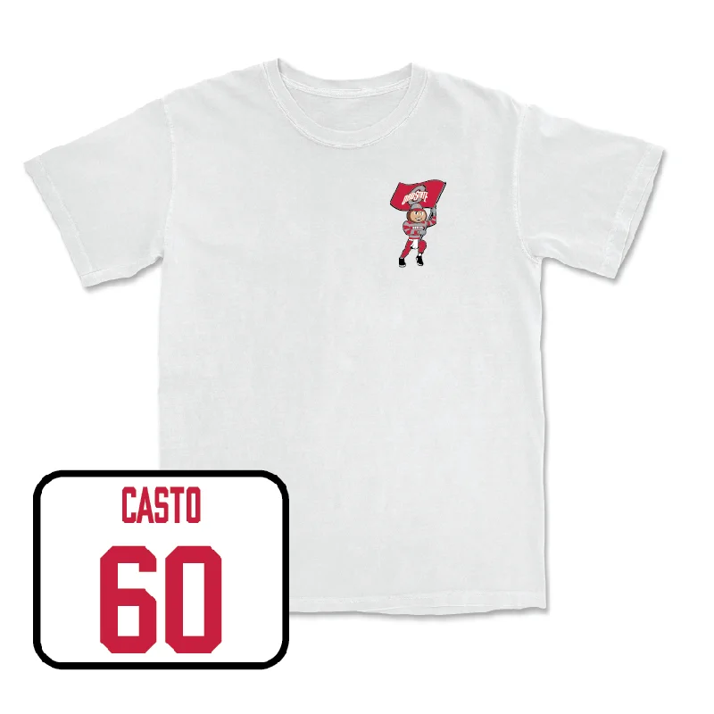 Personalized Football Jersey For Gift-Football White Brutus Comfort Colors Tee  - Cade Casto