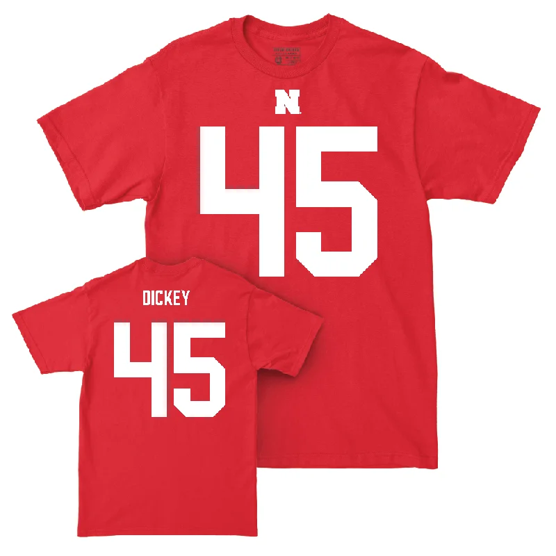 Custom Football Jersey For Children’s Teams-Nebraska Football Red Shirsey Tee  - Izaac Dickey