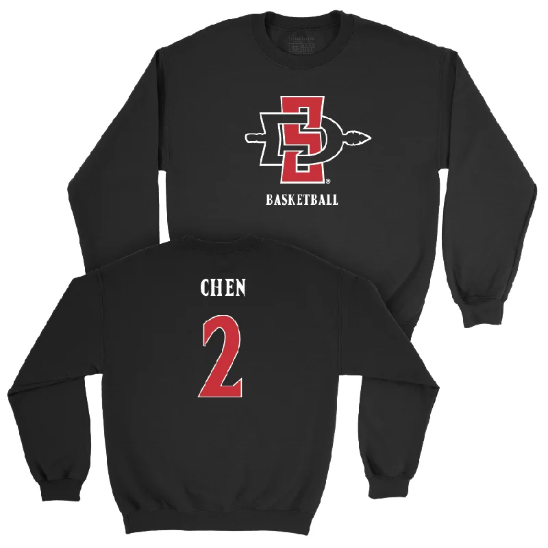 Basketball Jersey With School Logo & Number-SDSU Women's Basketball Black Mark Crew  - Ellie Chen