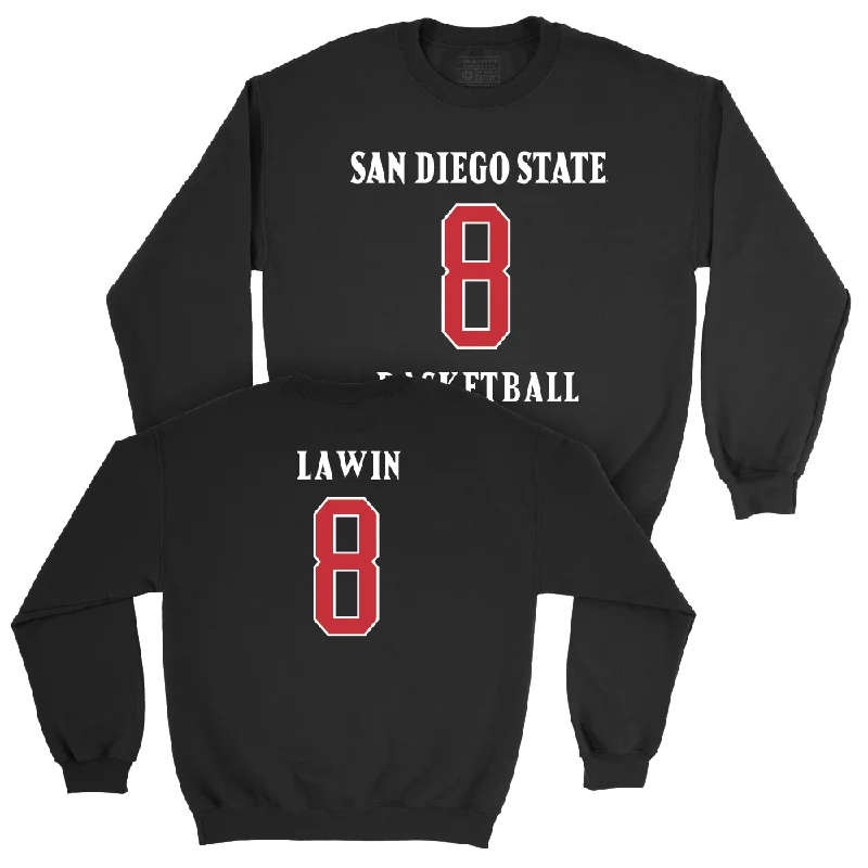 Basketball Jersey For National League Teams-SDSU Men's Basketball Black Sideline Crew - Cam Lawin #8