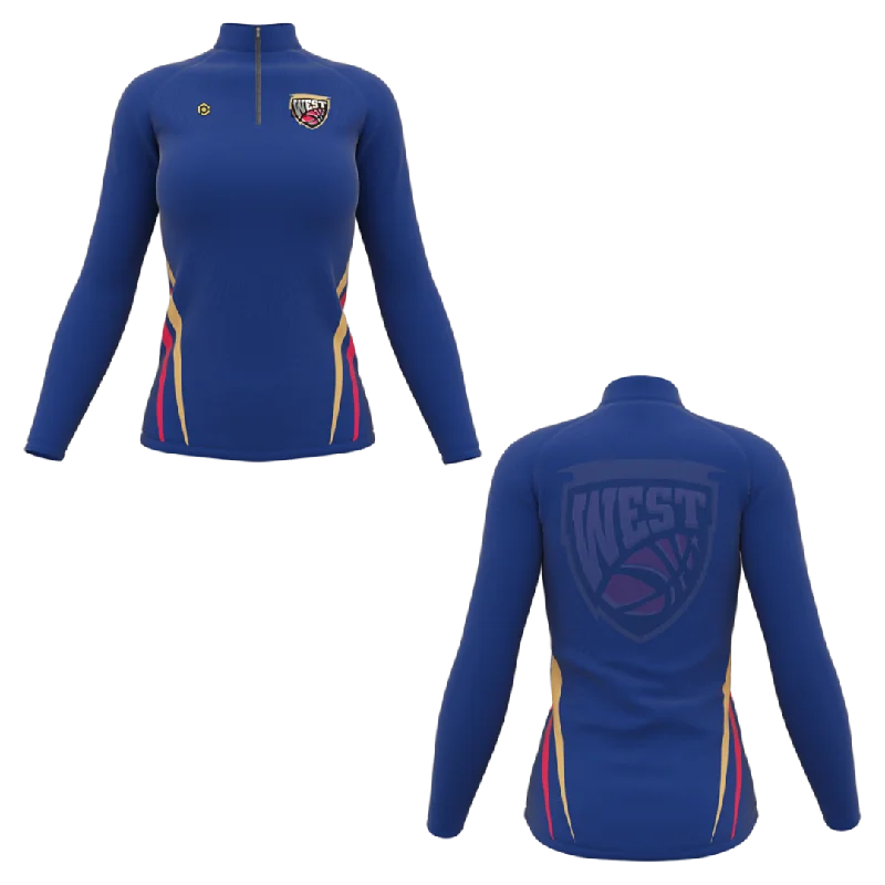 Custom Basketball Jersey For Sports Coaching Events-PROFLEX LONG SLEEVE 1/4-ZIP - WOMEN