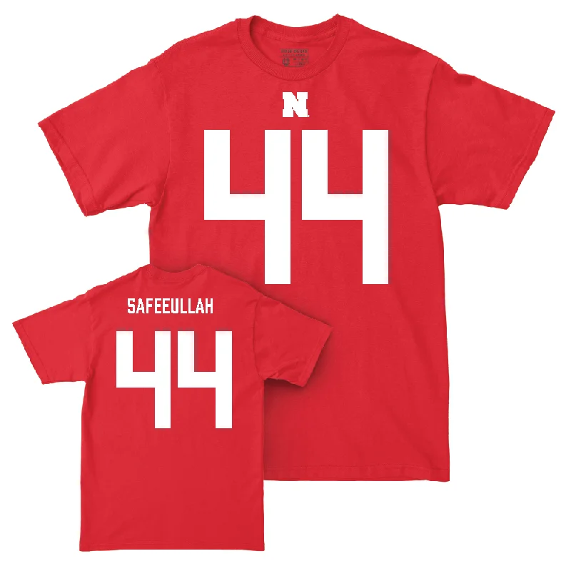 Personalized Football Jersey For College Teams-Nebraska Football Red Shirsey Tee  - Syncere Safeeullah