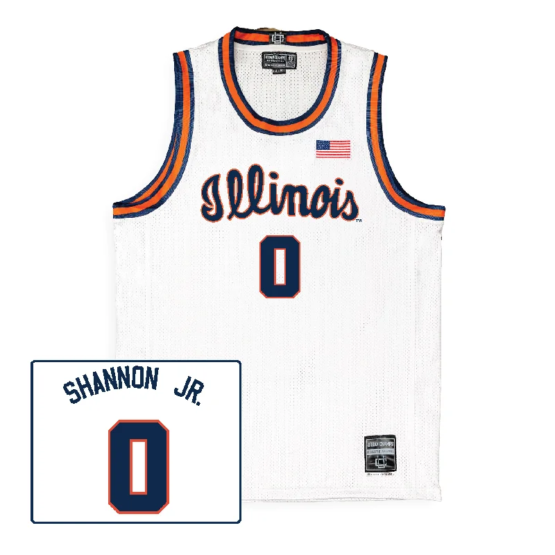 Personalized Basketball Jersey For Schools & Colleges-Men's Basketball White Script Jersey - Terrence Shannon Jr. | #0