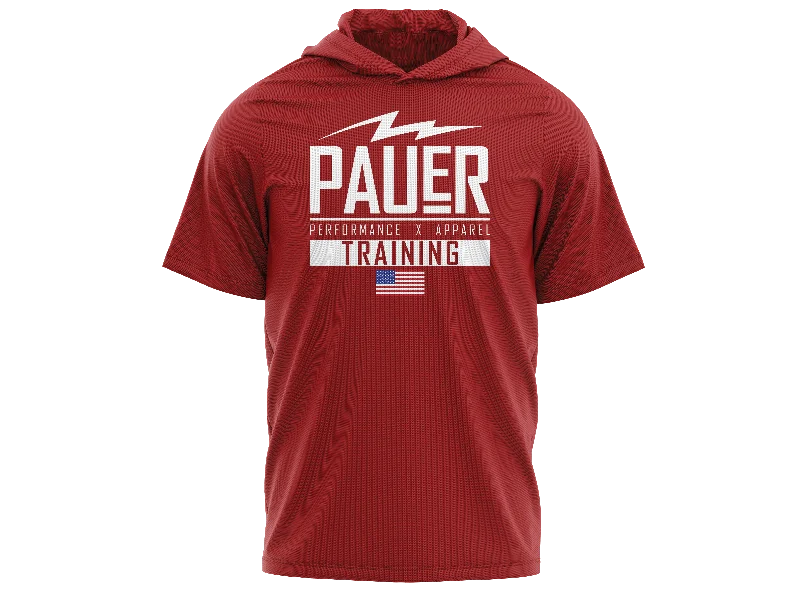 Custom Basketball Jersey For Player Sponsorships-Kids Pauer Training Fleece Short Sleeve Hooded Pullover