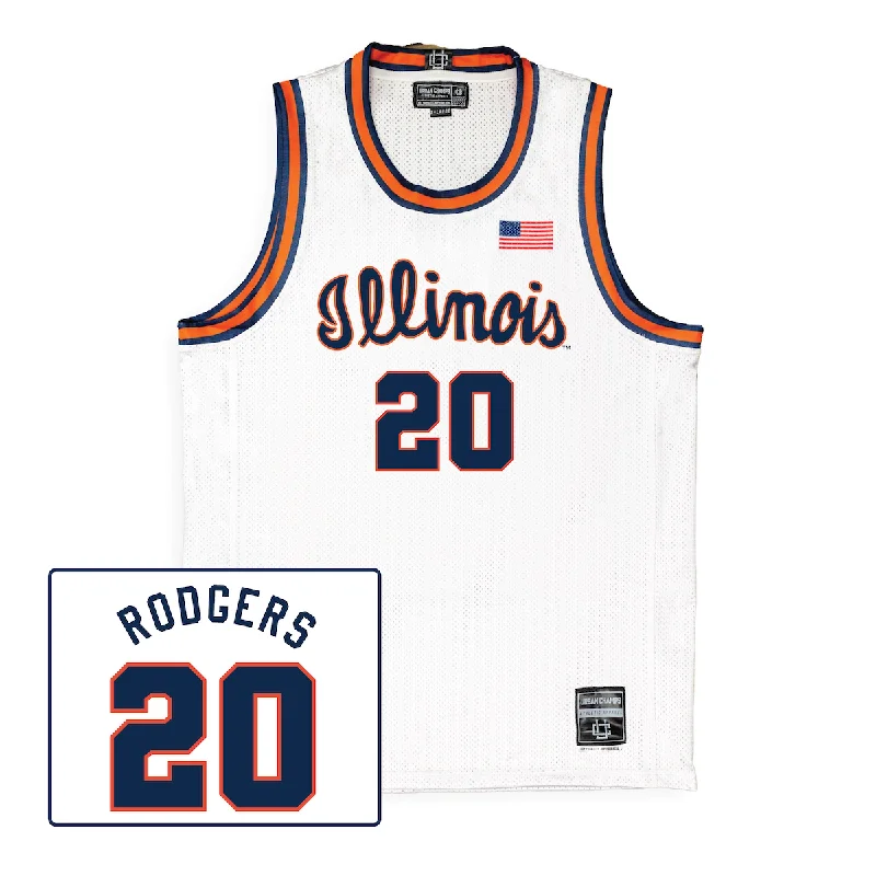 Personalized Basketball Jersey For Player & Family-Men's Basketball White Script Jersey - Ty Rodgers | #20