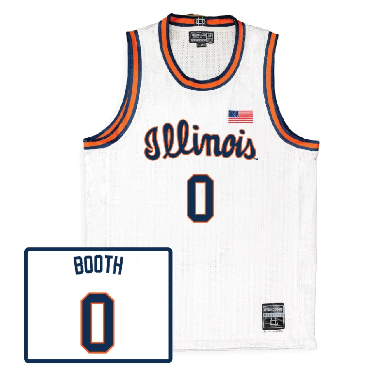 Custom Basketball Jersey For End-of-Season Gifts-Men's Basketball White Script Jersey  - Carey Booth