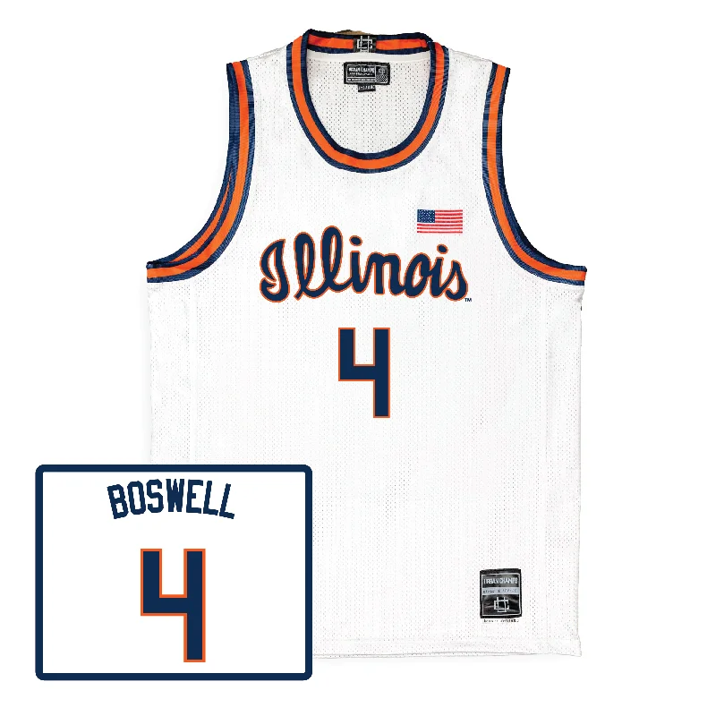 Basketball Jersey For Player Milestone Celebrations-Men's Basketball White Script Jersey  - Kylan Boswell