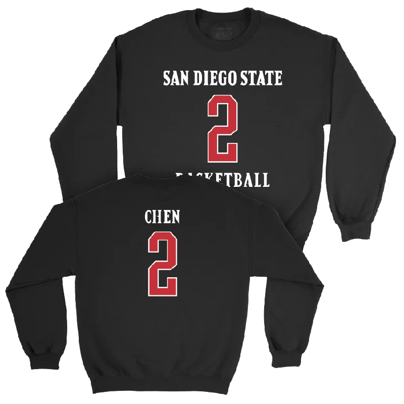 Custom Basketball Jersey For Fan Appreciation Day-SDSU Women's Basketball Black Sideline Crew  - Ellie Chen