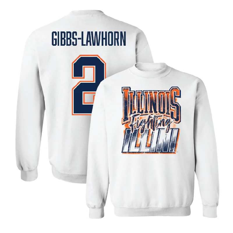 Personalized Basketball Jersey For Team-White Illinois Graphic Crew  - Dra Gibbs-Lawhorn