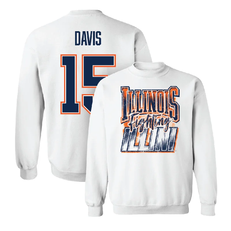 Basketball Jersey With Custom Team Player Designs-White Illinois Graphic Crew  - Jake Davis