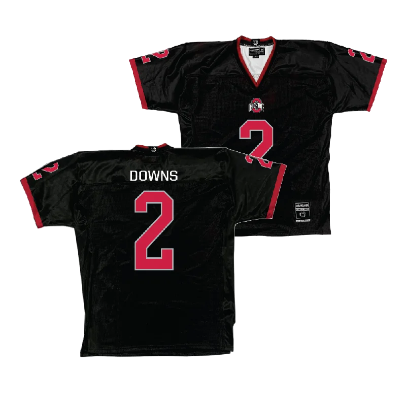 Custom Football Jersey For Players-Black Ohio State Football Jersey   - Caleb Downs