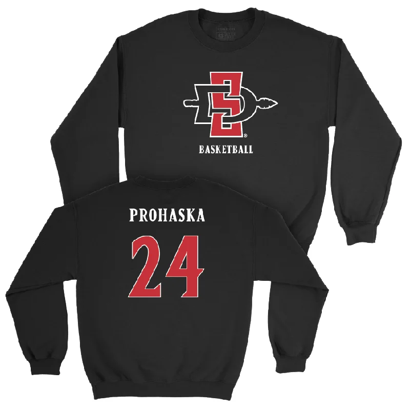 Basketball Jersey For Player Milestones-SDSU Women's Basketball Black Mark Crew - Abby Prohaska #24