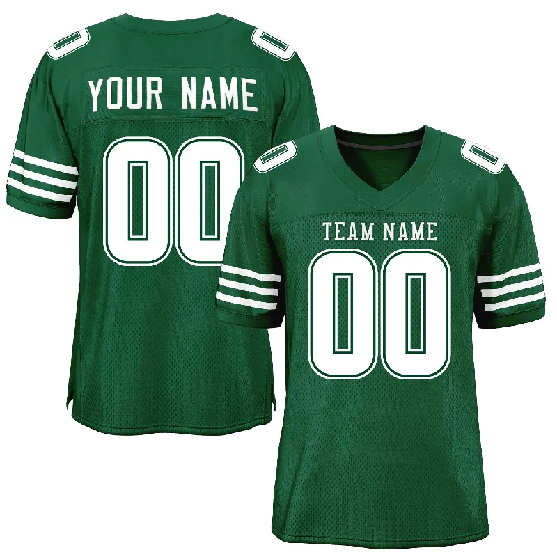 Football Jersey For Major Event Customization-Custom Green White Classic Style Mesh Authentic Football Jersey