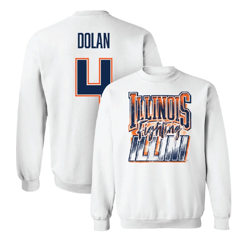 Custom Basketball Jersey For Player Family Support-White Illinois Graphic Crew  - Gretchen Dolan