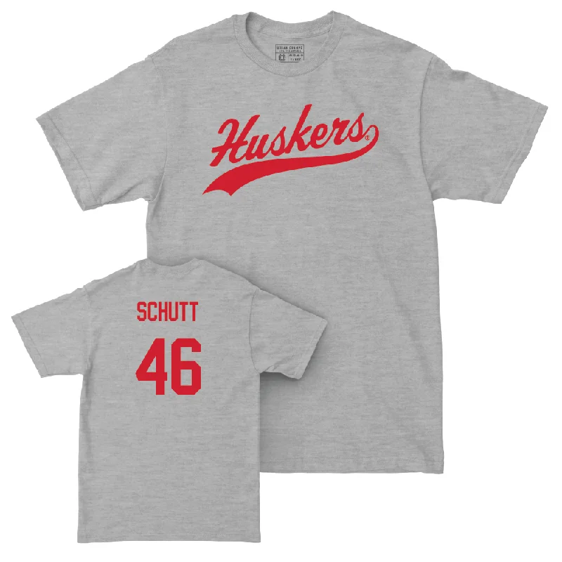 Personalized Football Jersey For Player Pride-Sport Grey Football Script Tee  - Connor Schutt