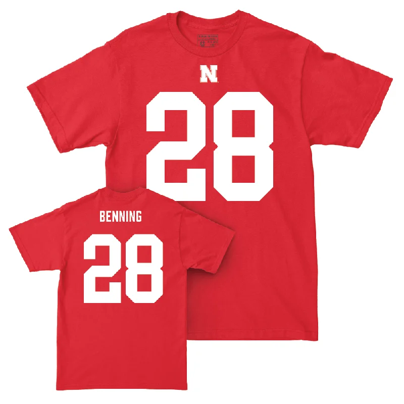 Personalized Football Jersey For Prize Distribution-Nebraska Football Red Shirsey Tee  - Caleb Benning