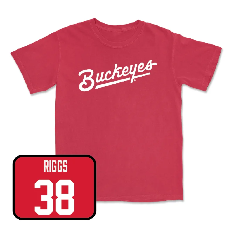 Custom Football Jersey For Team Merchandise-Red Football Script Tee   - Eli Riggs