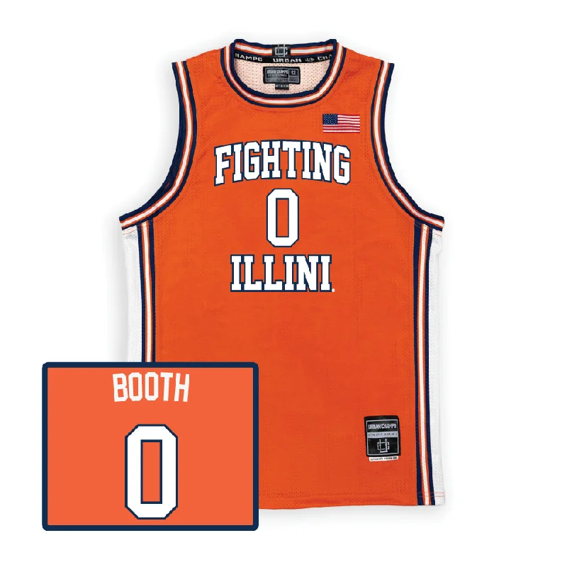 Personalized Basketball Jersey For Community Events-Orange Men's Basketball Illini Jersey  - Carey Booth