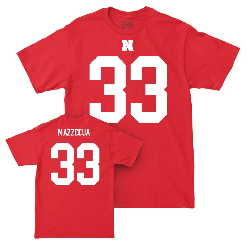 Personalized Football Jersey For Custom Orders-Nebraska Football Red Shirsey Tee  - Maurice Mazzccua