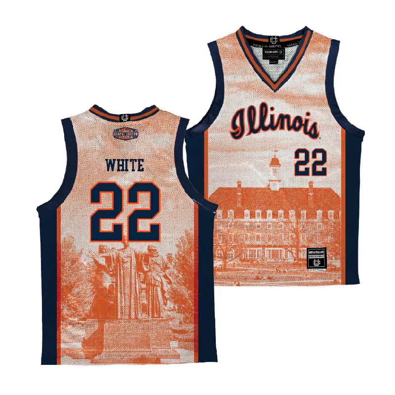 Personalized Basketball Jersey For Supporters-Illinois Campus Edition NIL Jersey  - Tre White