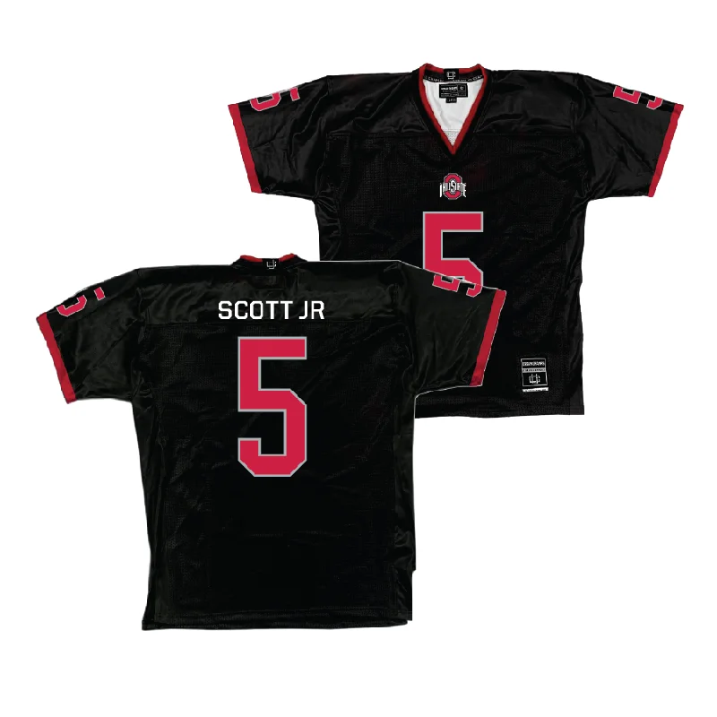 Custom Football Jersey For Professional Teams-Black Ohio State Football Jersey  - Aaron Scott Jr.