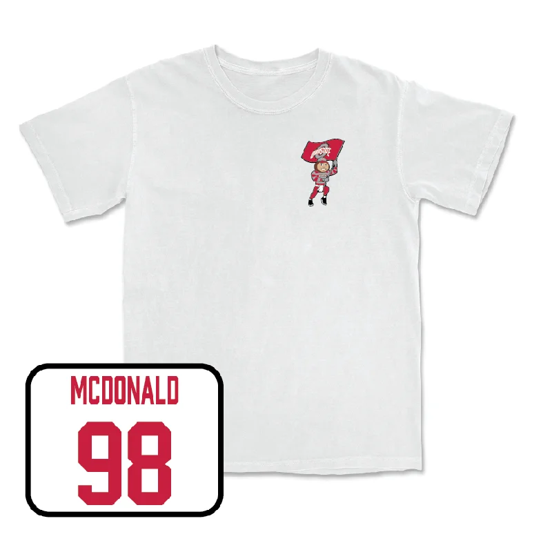 Personalized Football Jersey For Seasonal Fan Merchandise-Football White Brutus Comfort Colors Tee  - Kayden McDonald