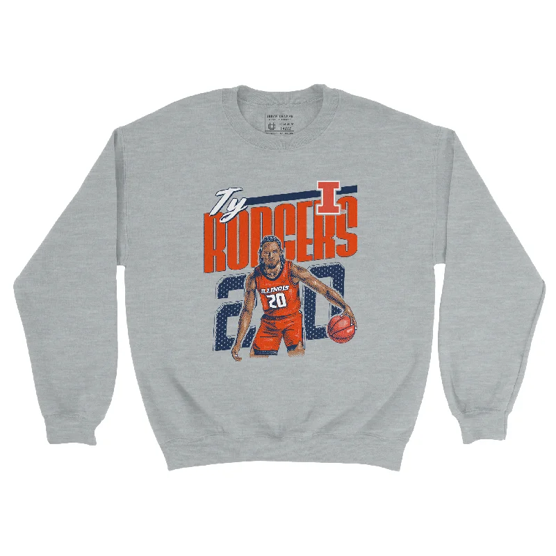 Basketball Jersey For High-Quality Team Wear-EXCLUSIVE RELEASE: Ty Rodgers Illustration Sport Grey Crew