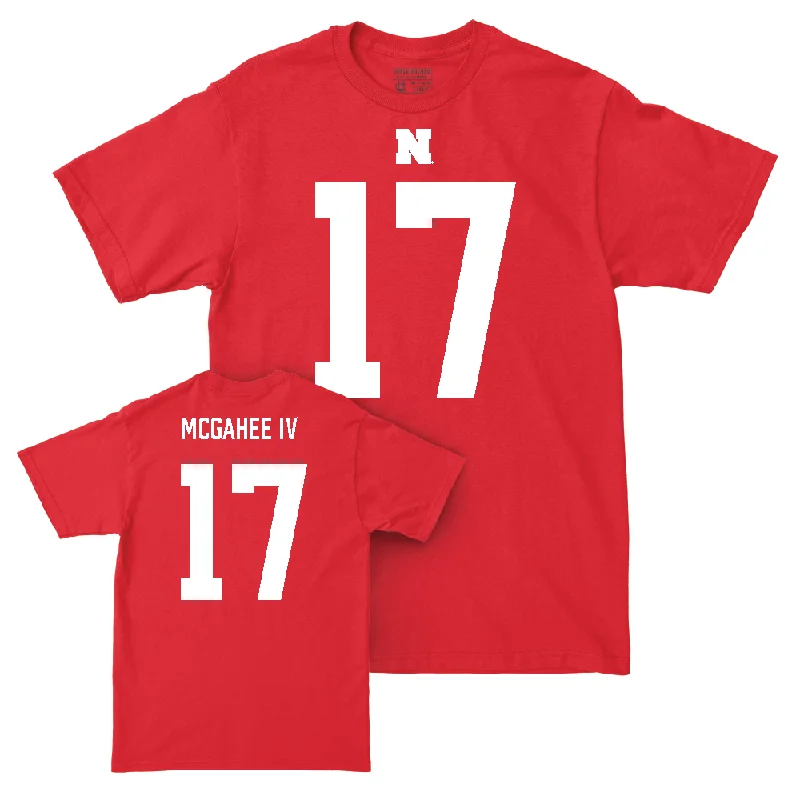 Football Jersey With Signature Player Designs-Nebraska Football Red Shirsey Tee  - Willis McGahee IV