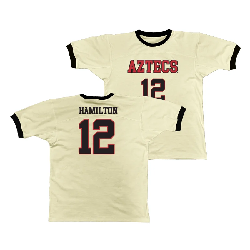 Basketball Jersey For Youth Leagues-SDSU Retro Ringer Tee - Kaelyn Hamilton