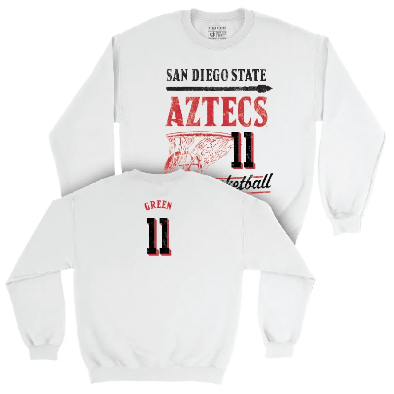 Personalized Basketball Jersey For Sponsors-SDSU Women's Basketball White Hardwood Crew  - Jazlen Green