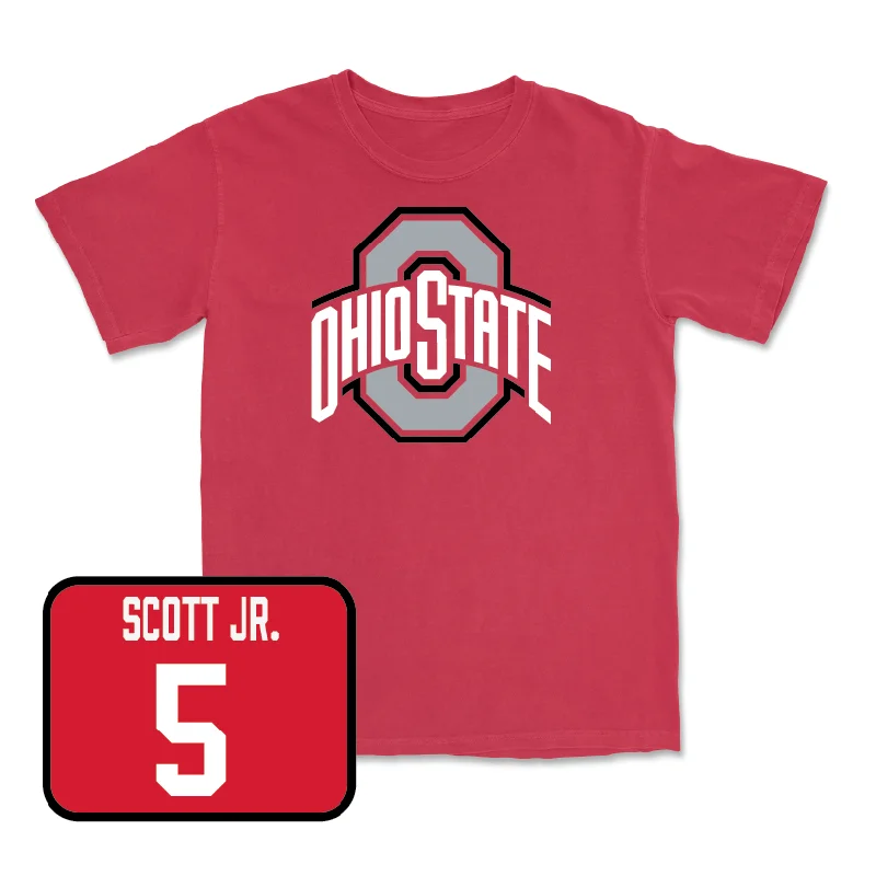 Personalized Football Jersey For Fan Appreciation-Red Football Team Tee  - Aaron Scott Jr.