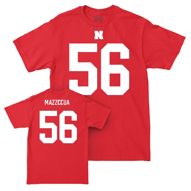 Custom Football Jersey For Fundraising-Nebraska Football Red Shirsey Tee  - Micah Mazzccua