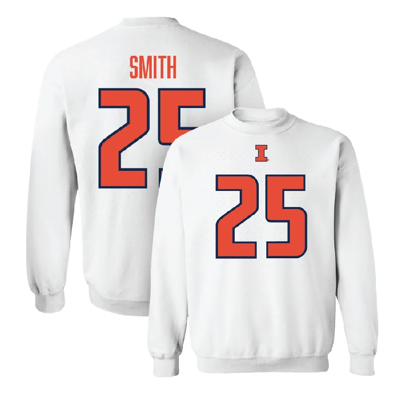 Custom Basketball Jersey For Player Events-Illinois White Shirsey Crew  - Hayven Smith