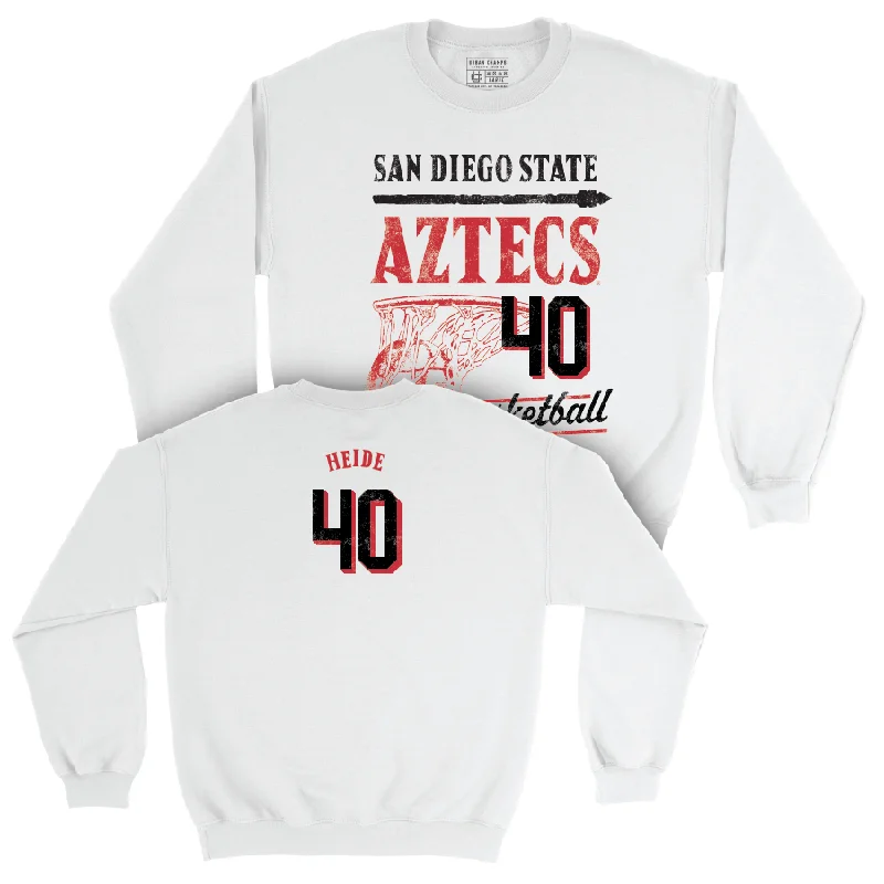 Basketball Jersey For School Fundraising Events-SDSU Women's Basketball White Hardwood Crew - Miles Heide #40