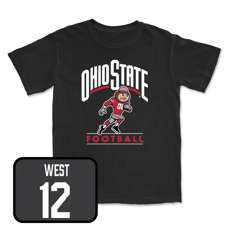 Football Jersey With Custom Text & Logo-Football Black Gridiron Tee  - Bryce West