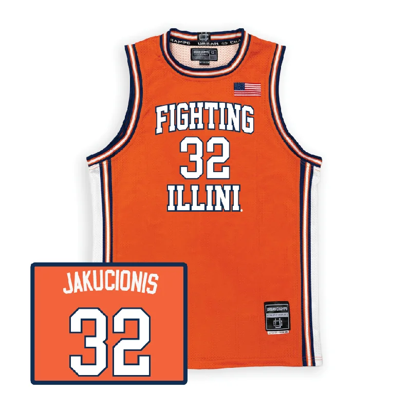 Custom Basketball Jersey For Player Performance-Orange Men's Basketball Illini Jersey  - Kasparas Jakucionis