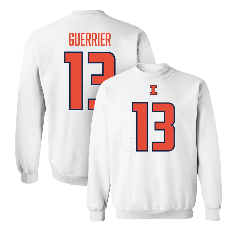 Basketball Jersey With Your Team Colors-White Illinois Shirsey Crew - Quincy Guerrier