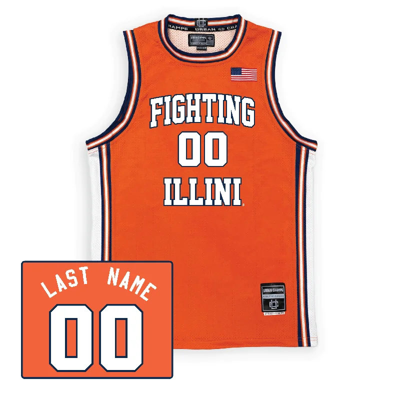 Custom Basketball Jersey For Custom Fan Orders-Orange Men's Basketball Illini Jersey - Ty Rodgers | #20