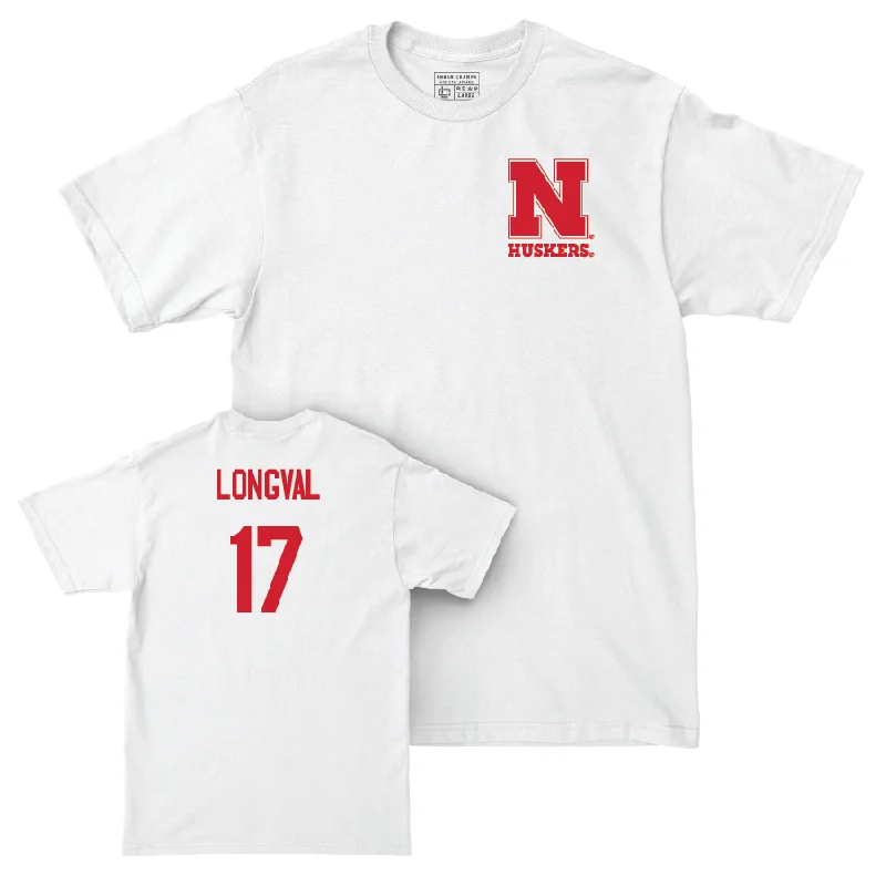 Personalized Football Jersey For Kids-Football White Comfort Colors Tee  - Luke Longval