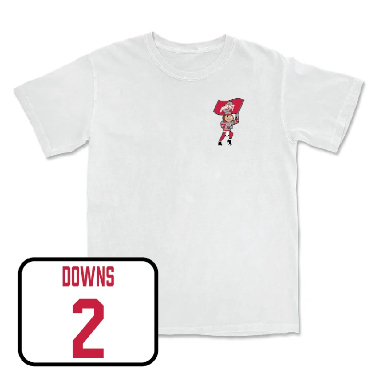 Football Jersey With Custom Text-Football White Brutus Comfort Colors Tee  - Caleb Downs