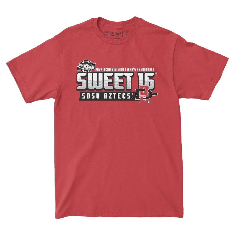 Basketball Jersey With Player Number & Name-SDSU MBB 2024 Sweet Sixteen T-shirt by Retro Brand